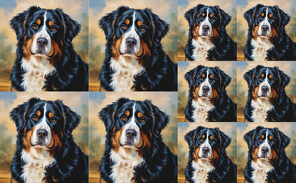 DecoCraft - Scenic Tiles Series - Oil Painting Pets - Bernese Mountain Dog