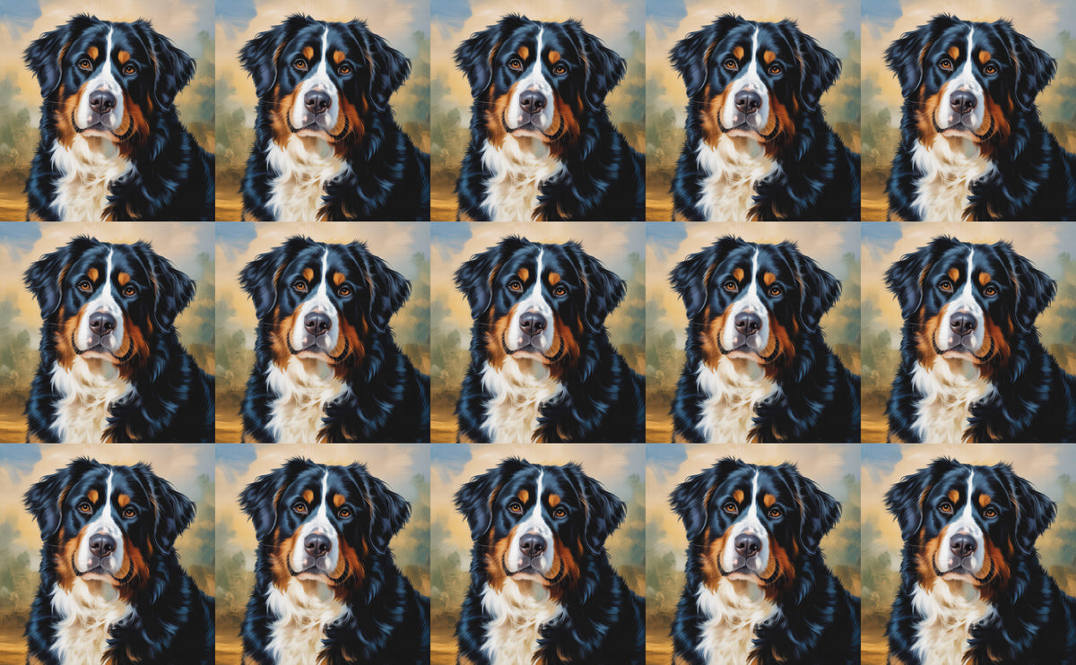 DecoCraft - Scenic Tiles Series - Oil Painting Pets - Bernese Mountain Dog