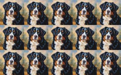 DecoCraft - Scenic Tiles Series - Oil Painting Pets - Bernese Mountain Dog