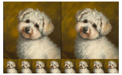 DecoCraft - Scenic Tiles Series - Oil Painting Pets - Bichon Friese