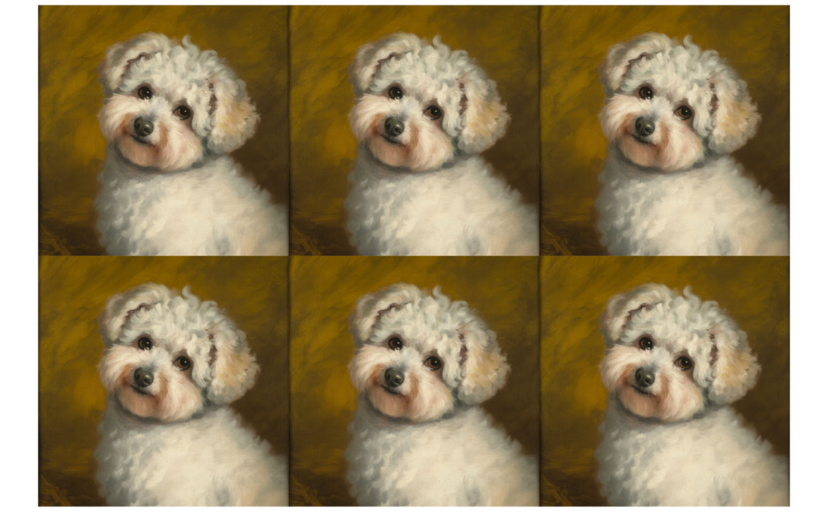DecoCraft - Scenic Tiles Series - Oil Painting Pets - Bichon Friese