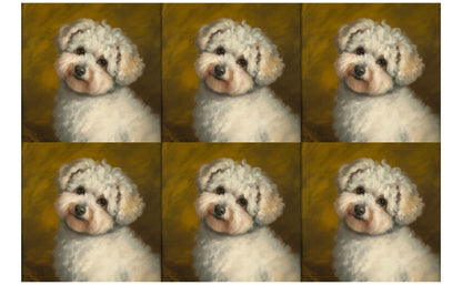 DecoCraft - Scenic Tiles Series - Oil Painting Pets - Bichon Friese