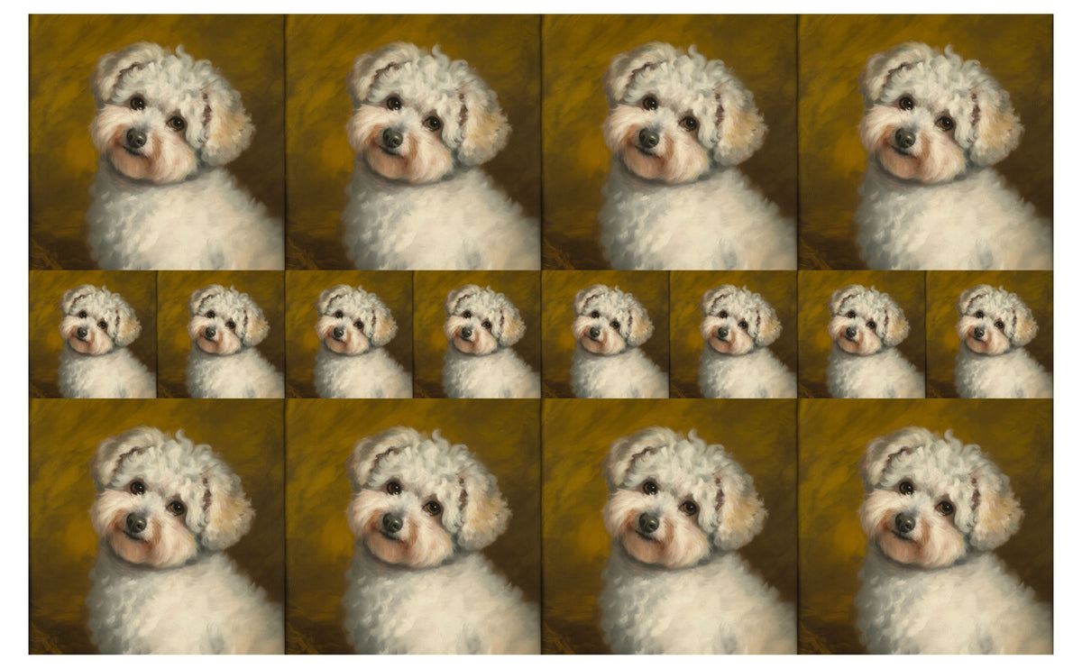 DecoCraft - Scenic Tiles Series - Oil Painting Pets - Bichon Friese