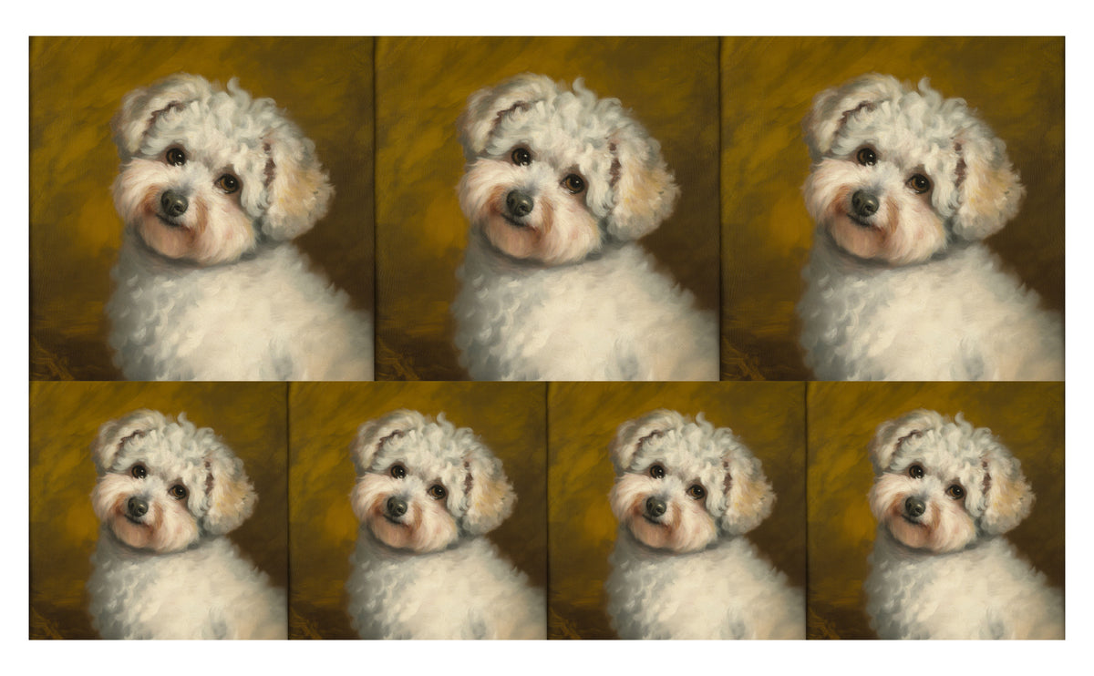 DecoCraft - Scenic Tiles Series - Oil Painting Pets - Bichon Friese