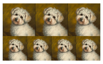 DecoCraft - Scenic Tiles Series - Oil Painting Pets - Bichon Friese