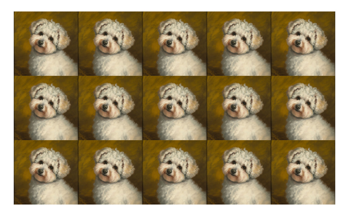 DecoCraft - Scenic Tiles Series - Oil Painting Pets - Bichon Friese