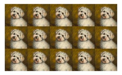 DecoCraft - Scenic Tiles Series - Oil Painting Pets - Bichon Friese