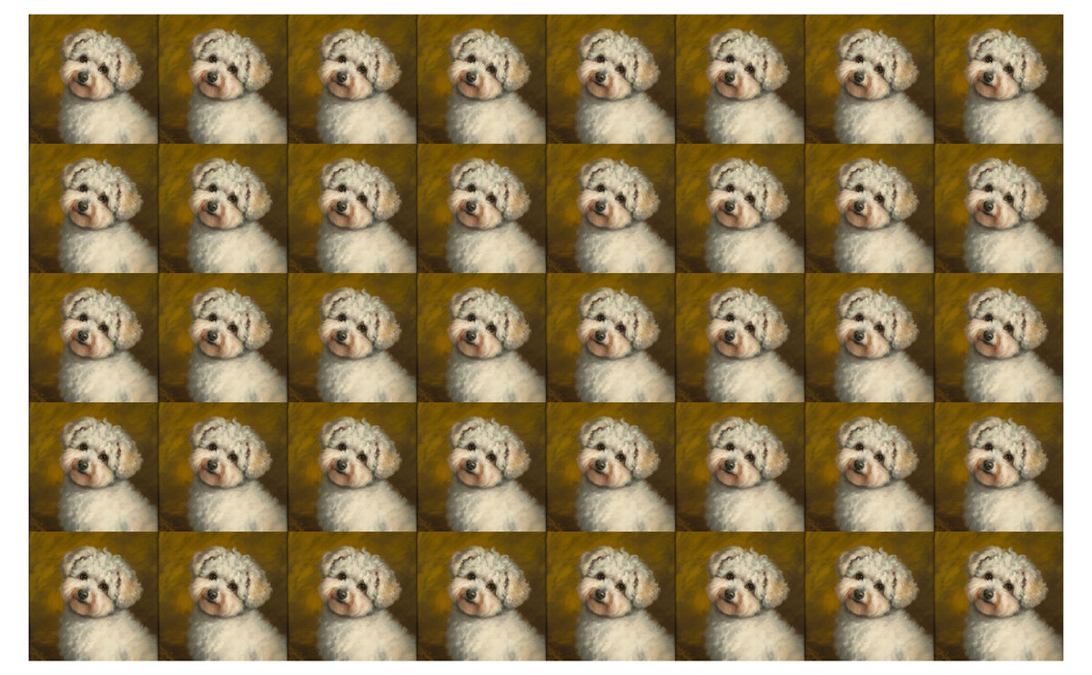 DecoCraft - Scenic Tiles Series - Oil Painting Pets - Bichon Friese