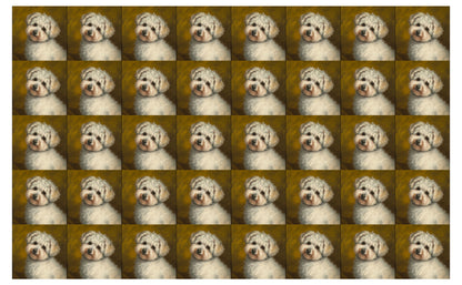 DecoCraft - Scenic Tiles Series - Oil Painting Pets - Bichon Friese