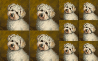 DecoCraft - Scenic Tiles Series - Oil Painting Pets - Bichon Friese
