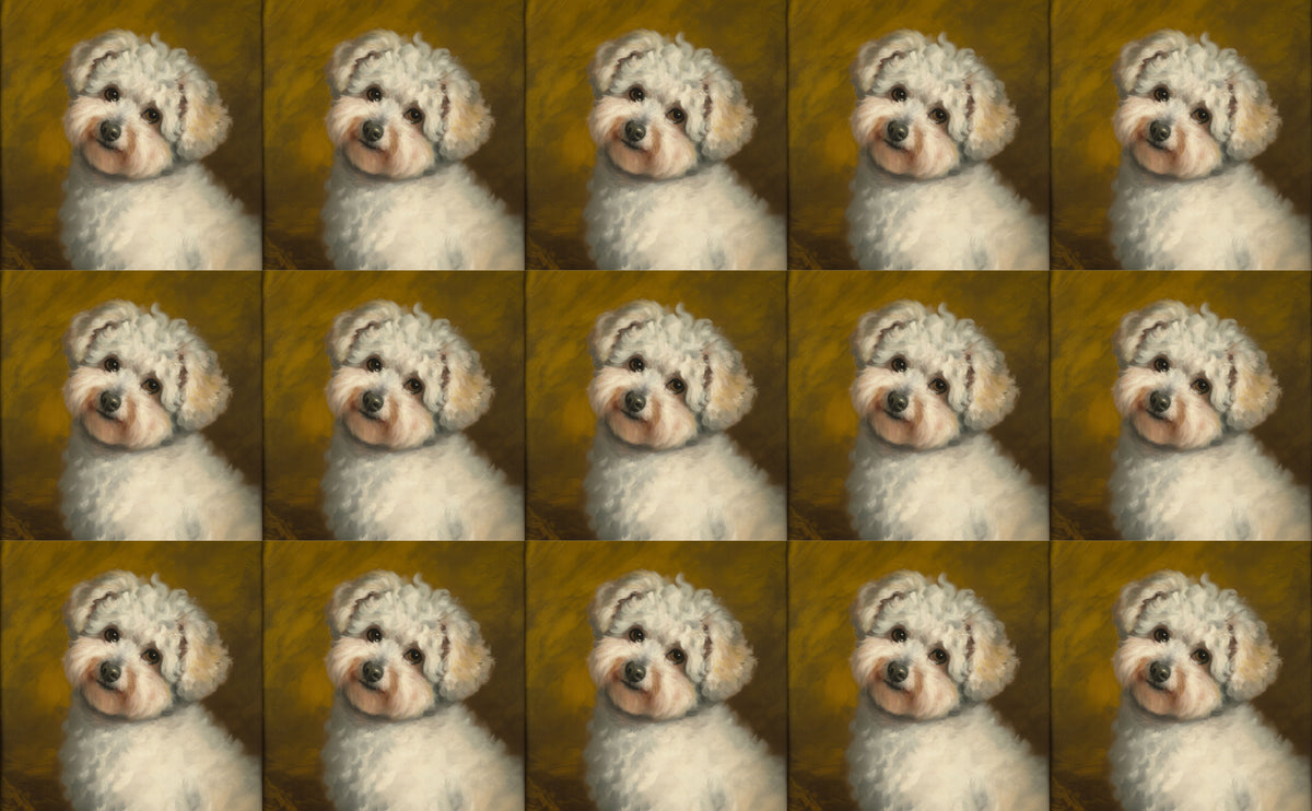 DecoCraft - Scenic Tiles Series - Oil Painting Pets - Bichon Friese
