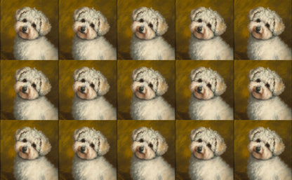DecoCraft - Scenic Tiles Series - Oil Painting Pets - Bichon Friese