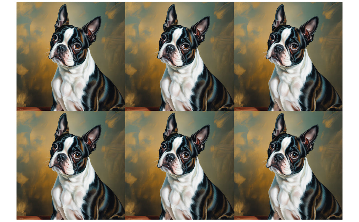 DecoCraft - Scenic Tiles Series - Oil Painting Pets - Boston Terrier