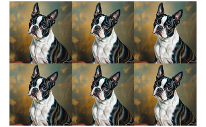 DecoCraft - Scenic Tiles Series - Oil Painting Pets - Boston Terrier