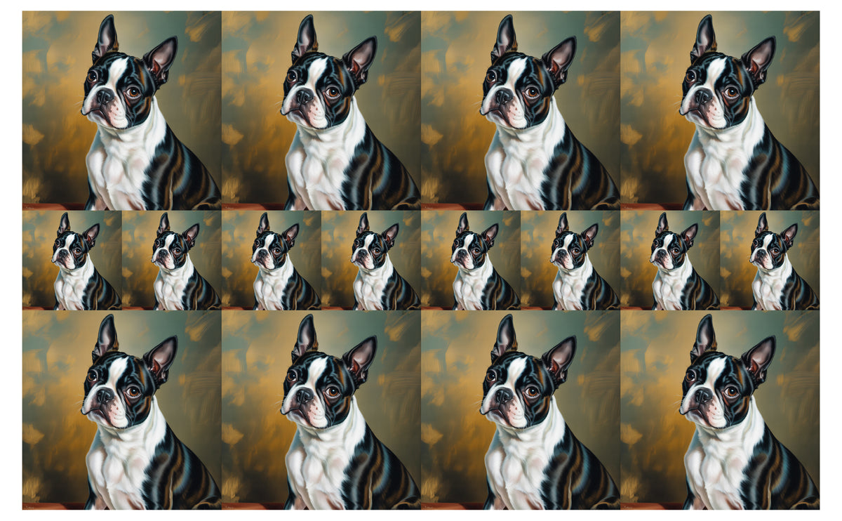 DecoCraft - Scenic Tiles Series - Oil Painting Pets - Boston Terrier