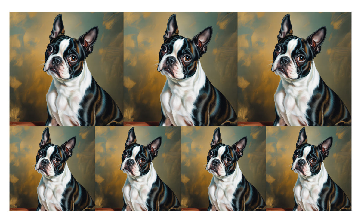 DecoCraft - Scenic Tiles Series - Oil Painting Pets - Boston Terrier