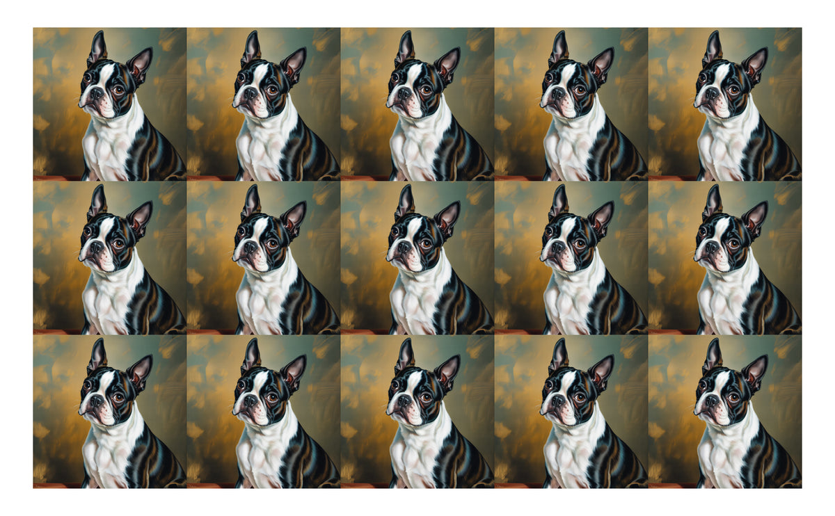 DecoCraft - Scenic Tiles Series - Oil Painting Pets - Boston Terrier