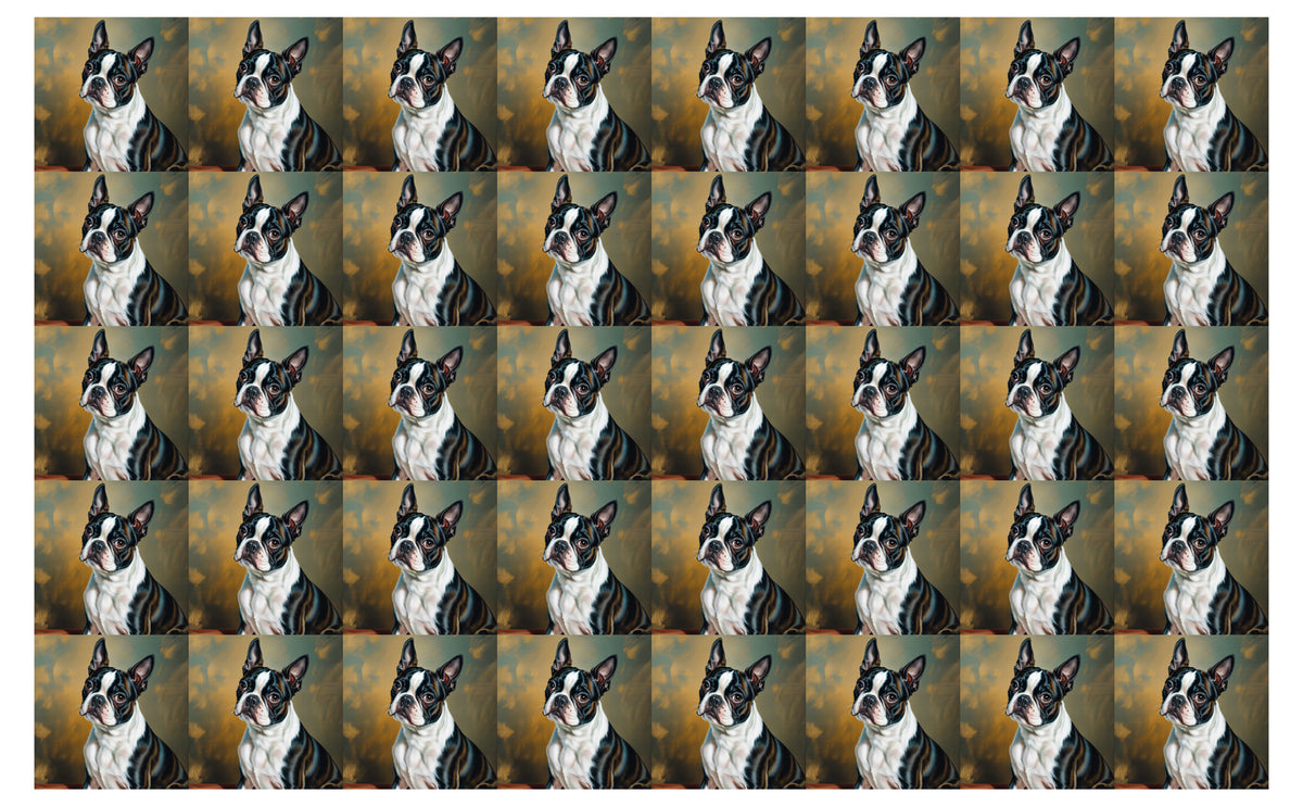 DecoCraft - Scenic Tiles Series - Oil Painting Pets - Boston Terrier