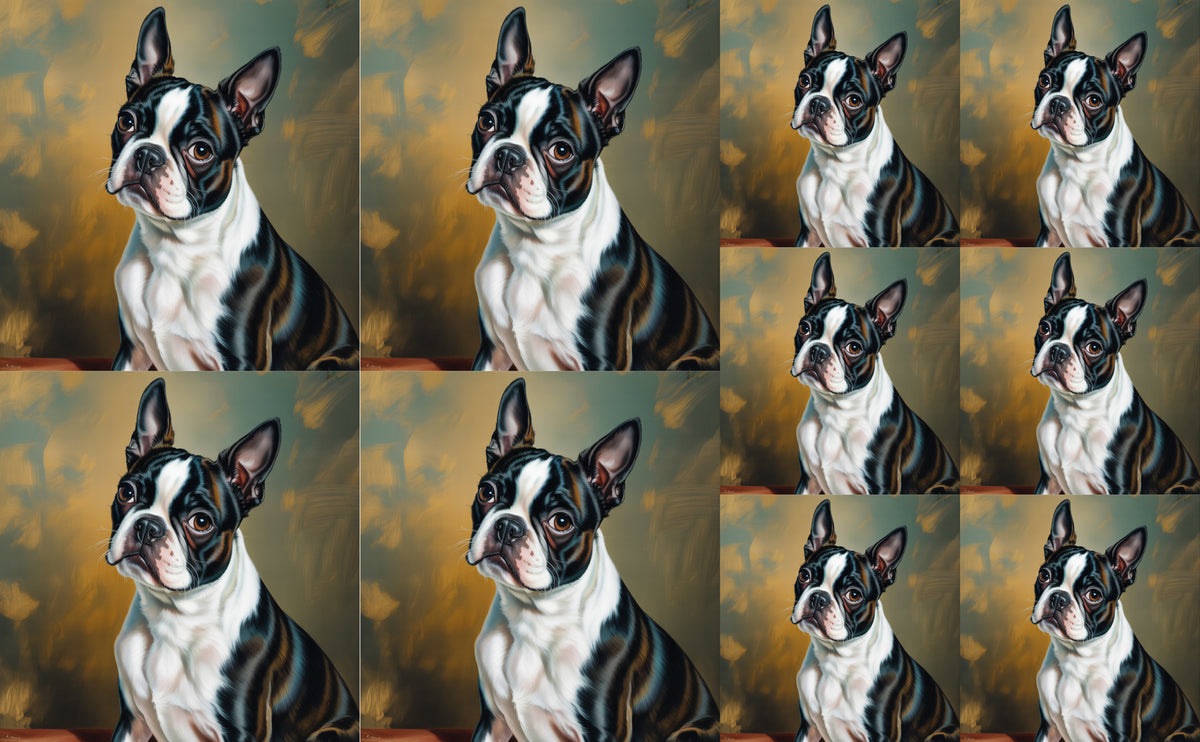DecoCraft - Scenic Tiles Series - Oil Painting Pets - Boston Terrier