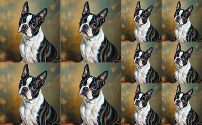 DecoCraft - Scenic Tiles Series - Oil Painting Pets - Boston Terrier