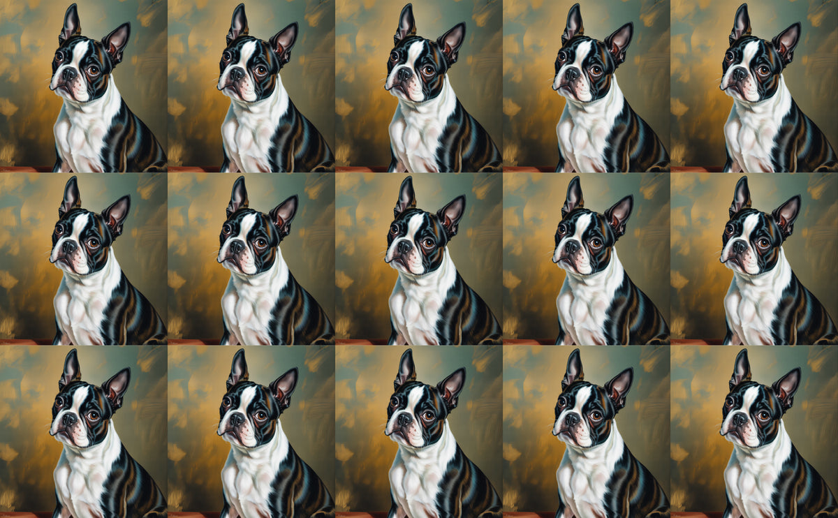DecoCraft - Scenic Tiles Series - Oil Painting Pets - Boston Terrier