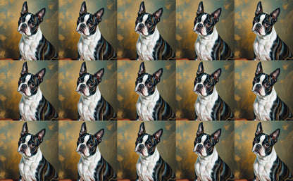 DecoCraft - Scenic Tiles Series - Oil Painting Pets - Boston Terrier