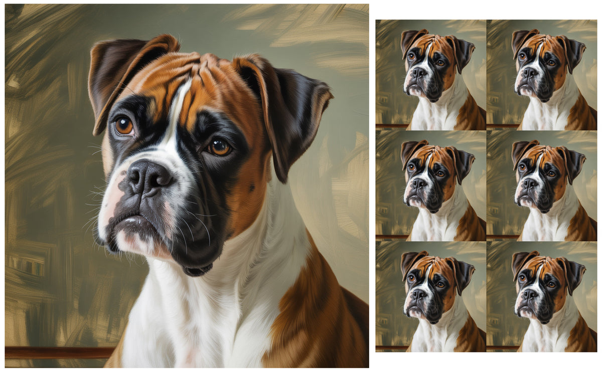 DecoCraft - Scenic Tiles Series - Oil Painting Pets - Boxer