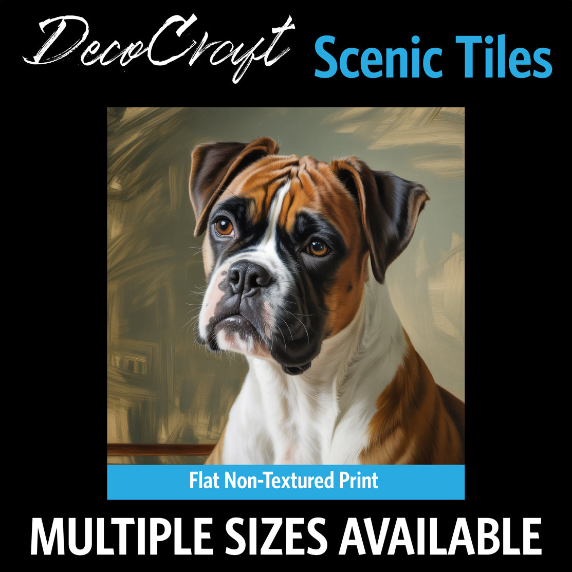 DecoCraft - Scenic Tiles Series - Oil Painting Pets - Boxer