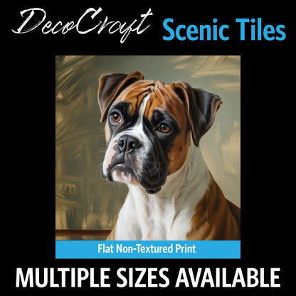 DecoCraft - Scenic Tiles Series - Oil Painting Pets - Boxer