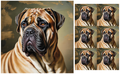DecoCraft - Scenic Tiles Series - Oil Painting Pets - Bull Mastiff