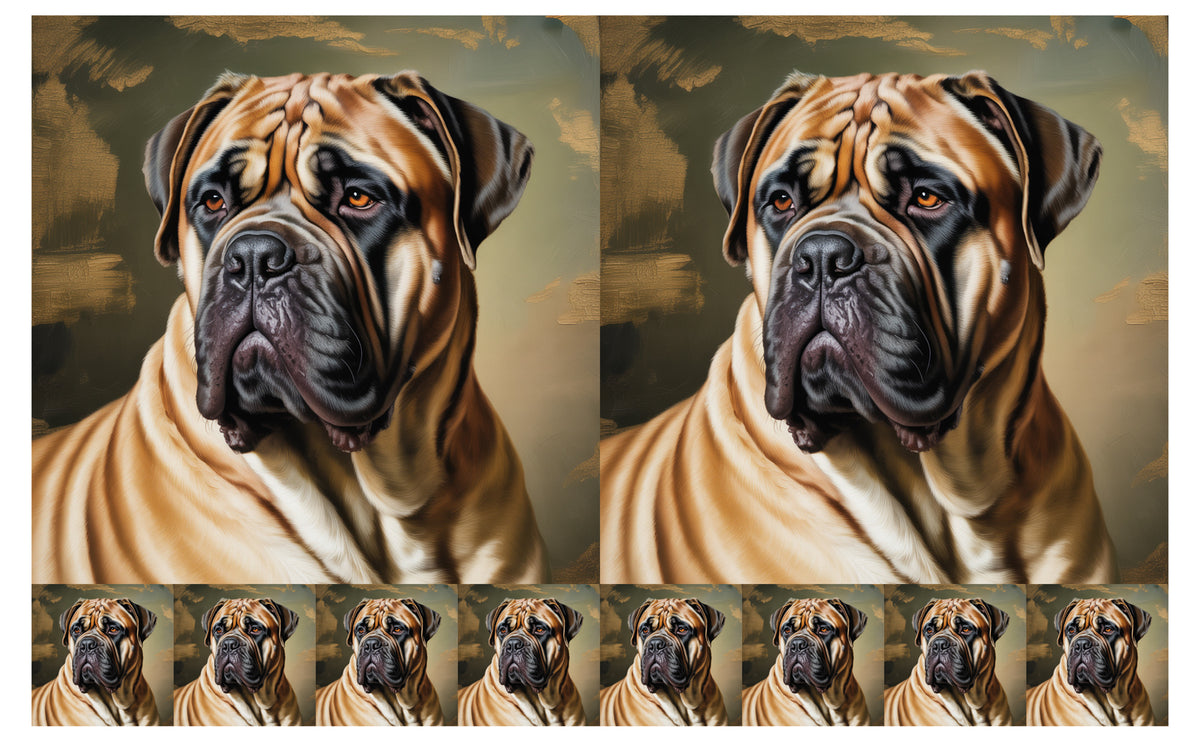 DecoCraft - Scenic Tiles Series - Oil Painting Pets - Bull Mastiff
