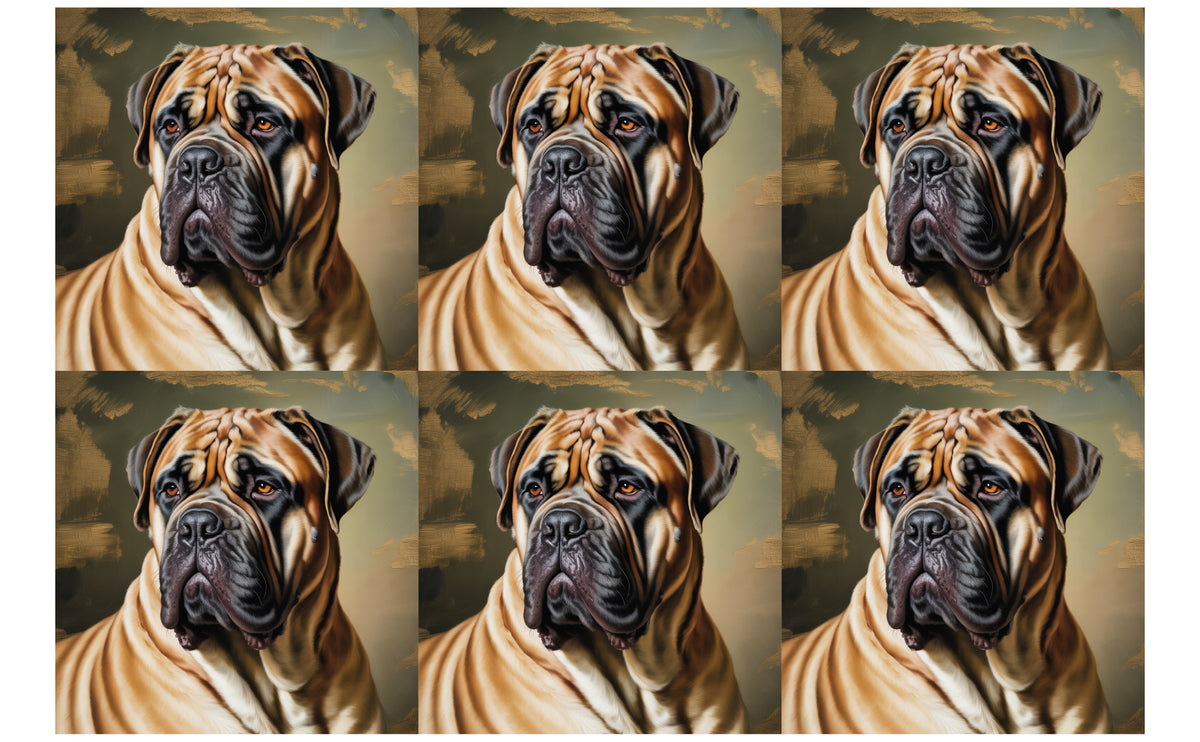 DecoCraft - Scenic Tiles Series - Oil Painting Pets - Bull Mastiff