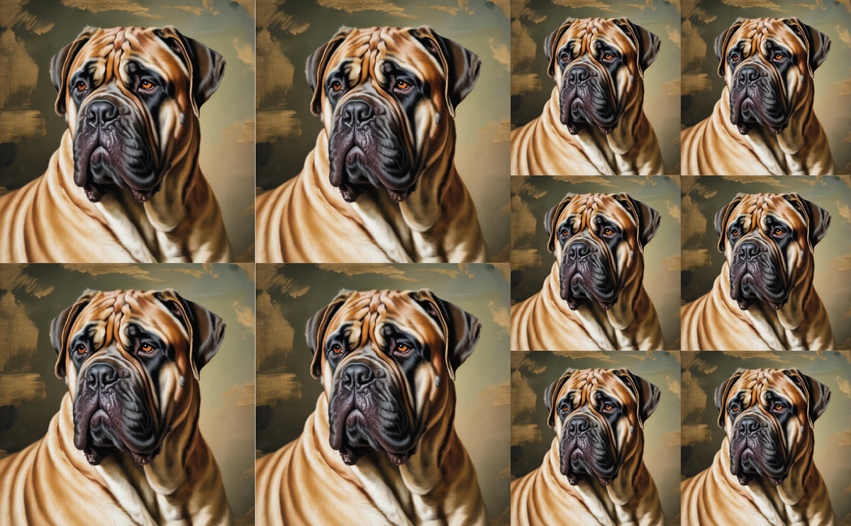 DecoCraft - Scenic Tiles Series - Oil Painting Pets - Bull Mastiff
