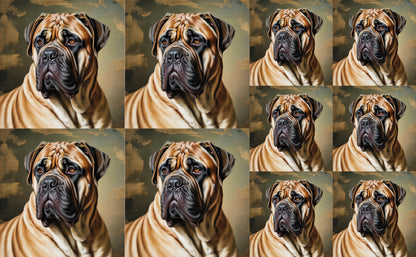 DecoCraft - Scenic Tiles Series - Oil Painting Pets - Bull Mastiff
