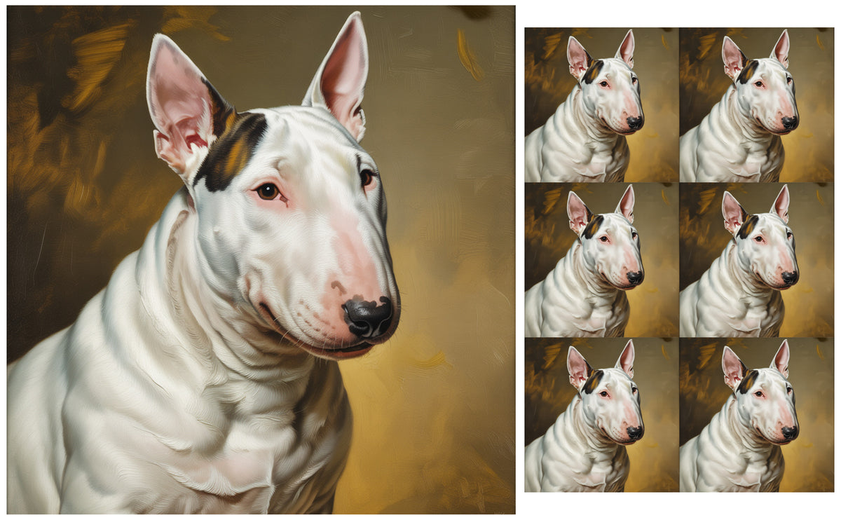 DecoCraft - Scenic Tiles Series - Oil Painting Pets - Bull Terrier