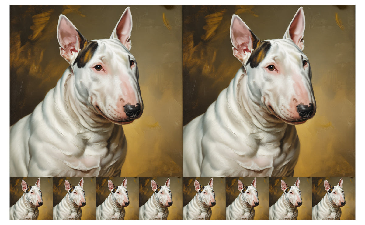 DecoCraft - Scenic Tiles Series - Oil Painting Pets - Bull Terrier