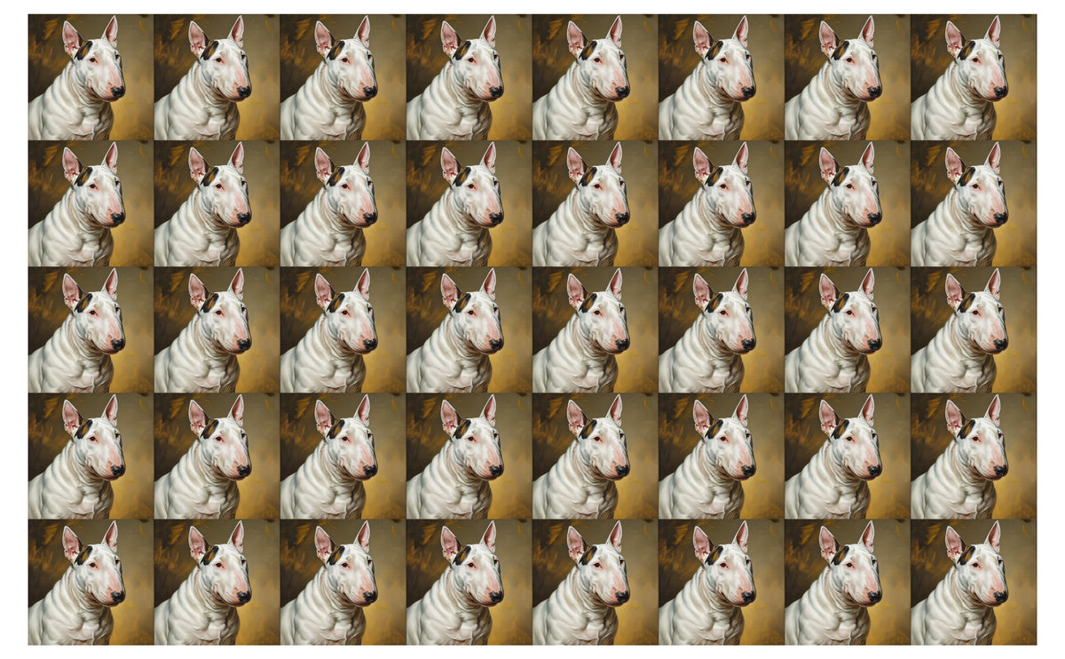 DecoCraft - Scenic Tiles Series - Oil Painting Pets - Bull Terrier