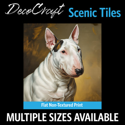 DecoCraft - Scenic Tiles Series - Oil Painting Pets - Bull Terrier