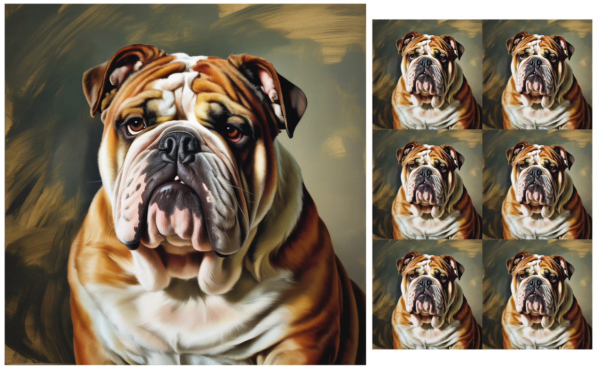 DecoCraft - Scenic Tiles Series - Oil Painting Pets - Bulldog