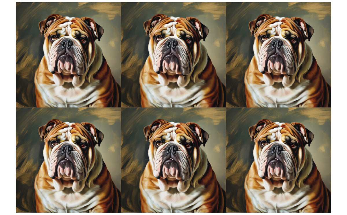 DecoCraft - Scenic Tiles Series - Oil Painting Pets - Bulldog