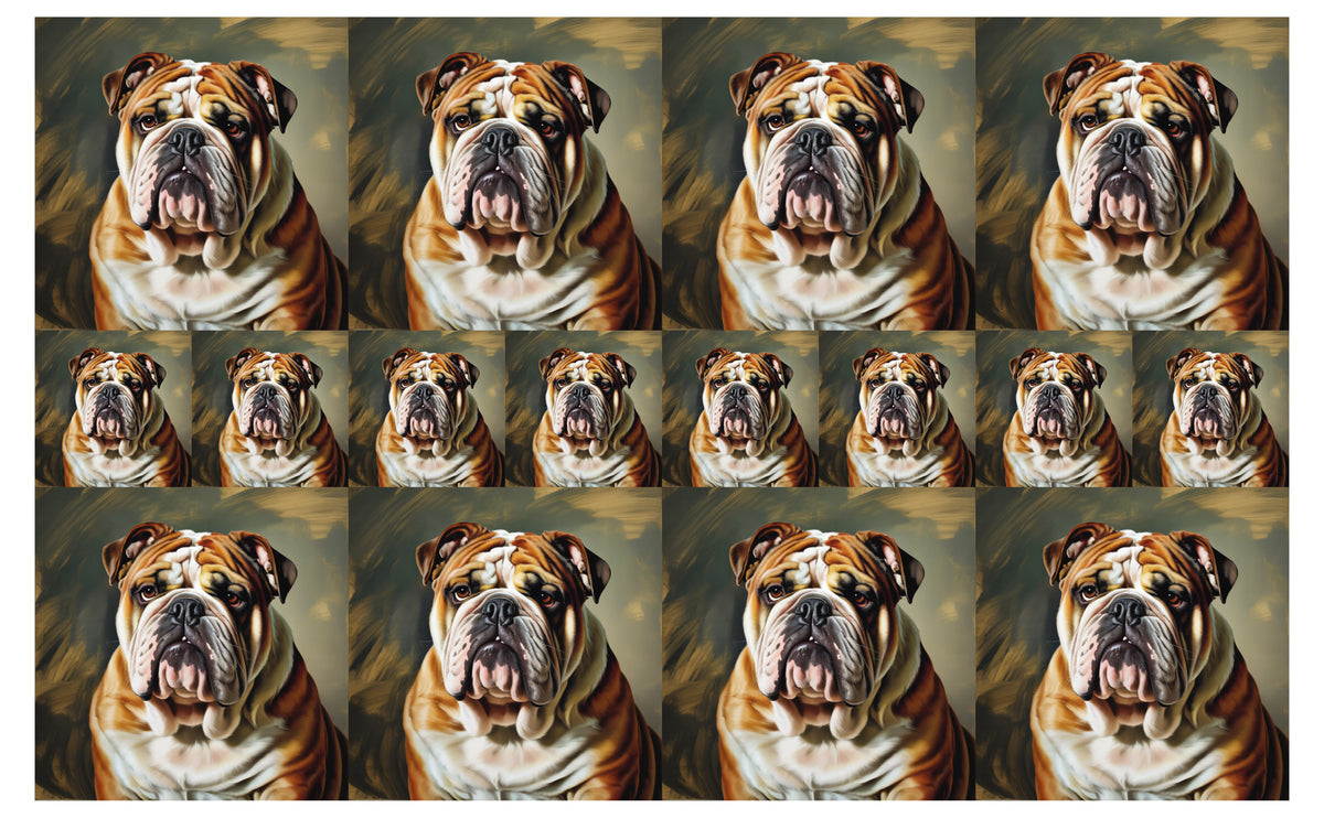 DecoCraft - Scenic Tiles Series - Oil Painting Pets - Bulldog