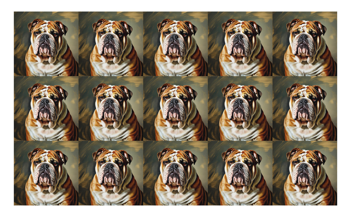 DecoCraft - Scenic Tiles Series - Oil Painting Pets - Bulldog
