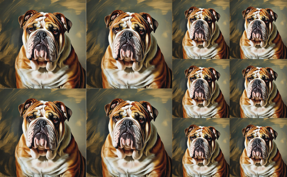 DecoCraft - Scenic Tiles Series - Oil Painting Pets - Bulldog
