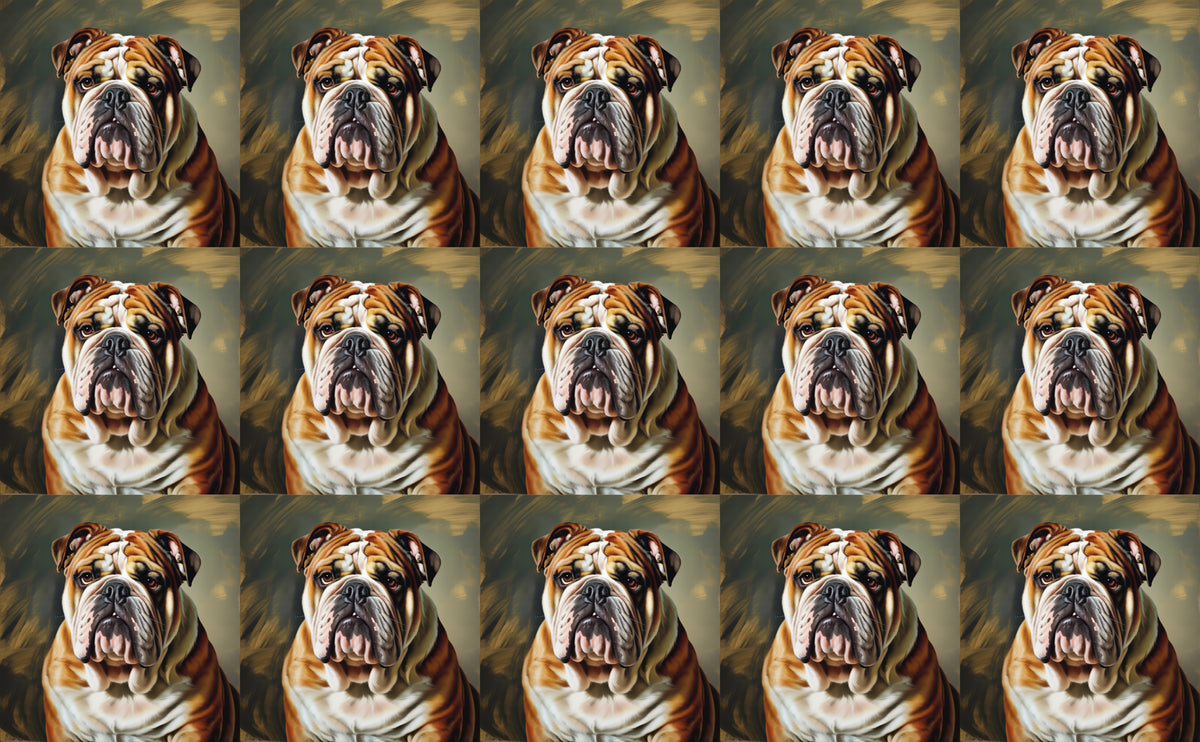 DecoCraft - Scenic Tiles Series - Oil Painting Pets - Bulldog