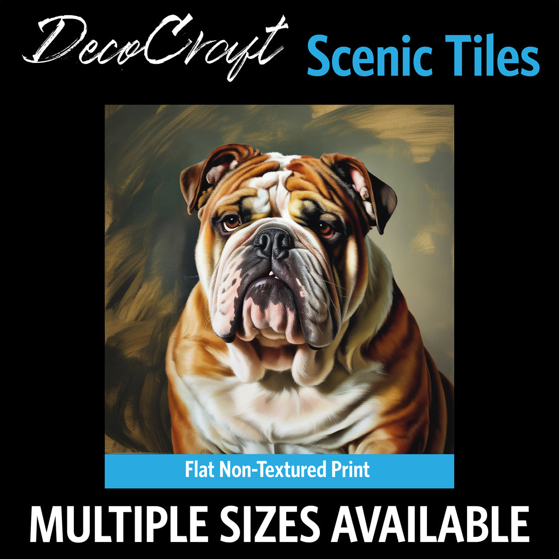 DecoCraft - Scenic Tiles Series - Oil Painting Pets - Bulldog
