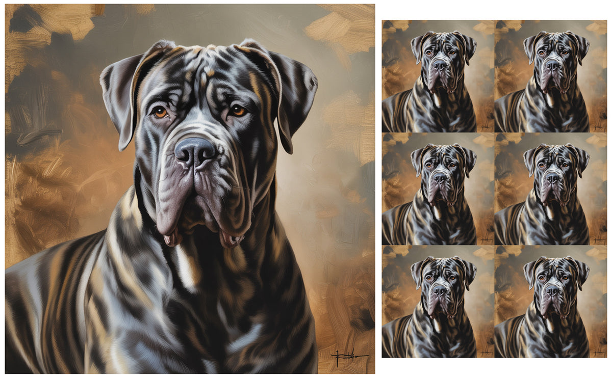 DecoCraft - Scenic Tiles Series - Oil Painting Pets - Cane Corso Mastiff
