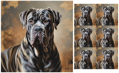 DecoCraft - Scenic Tiles Series - Oil Painting Pets - Cane Corso Mastiff