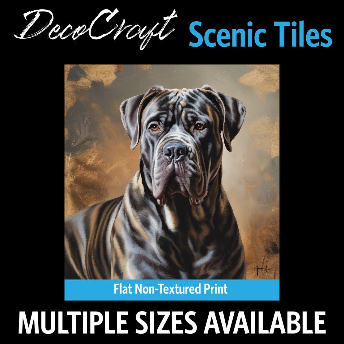 DecoCraft - Scenic Tiles Series - Oil Painting Pets - Cane Corso Mastiff