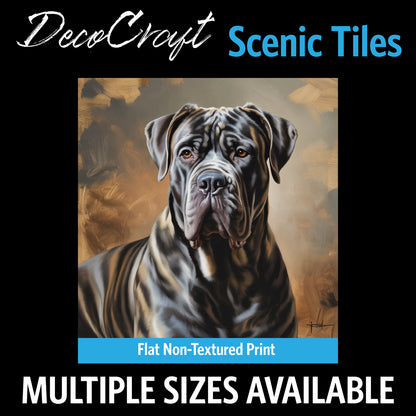 DecoCraft - Scenic Tiles Series - Oil Painting Pets - Cane Corso Mastiff