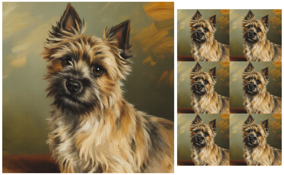 DecoCraft - Scenic Tiles Series - Oil Painting Pets - Carrin Terrier